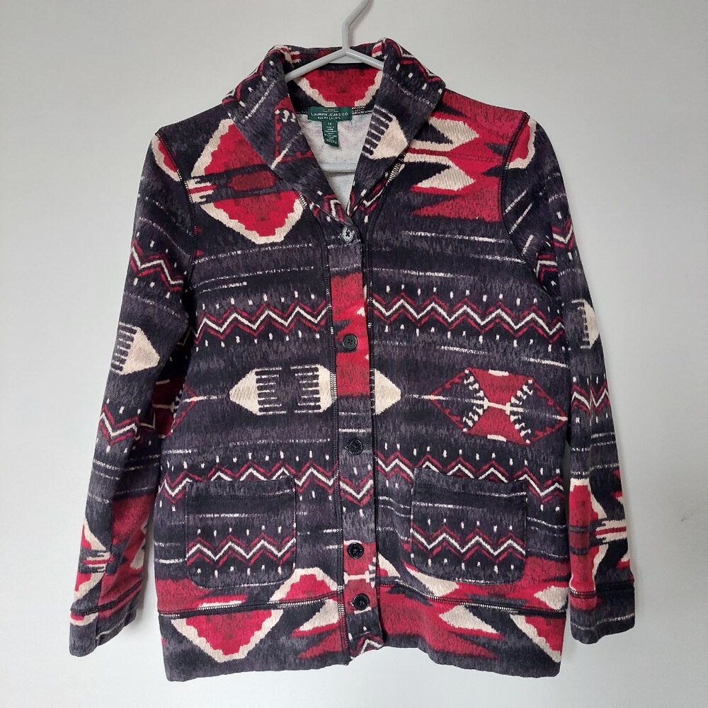 Ralph Lauren Lauren Jeans Co. Women's Sz 1X Shacket Blazer Aztec/ Southwest